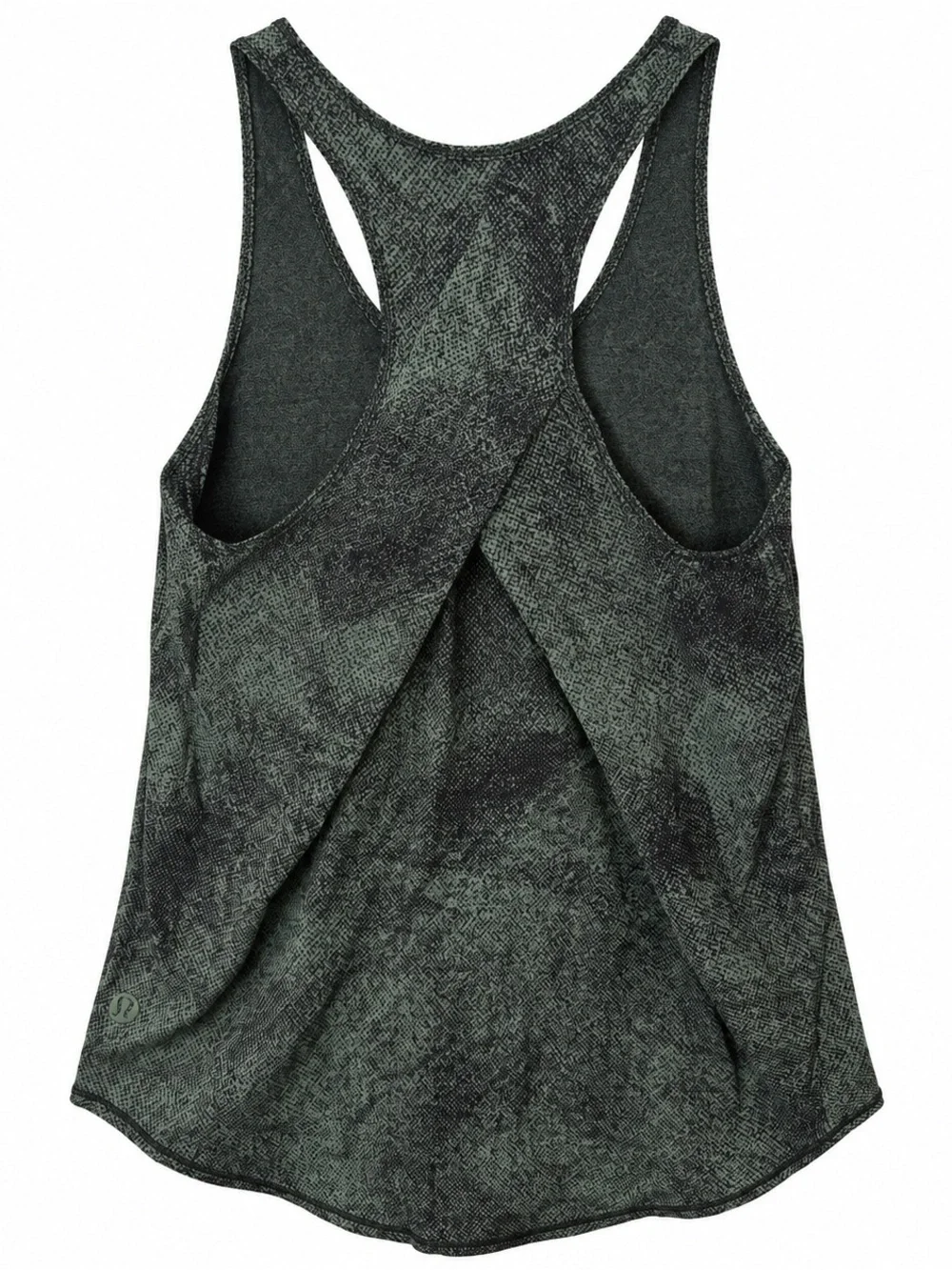 Lululemon Essential Tank Pleated Pixel Jacquard Algae Green Black